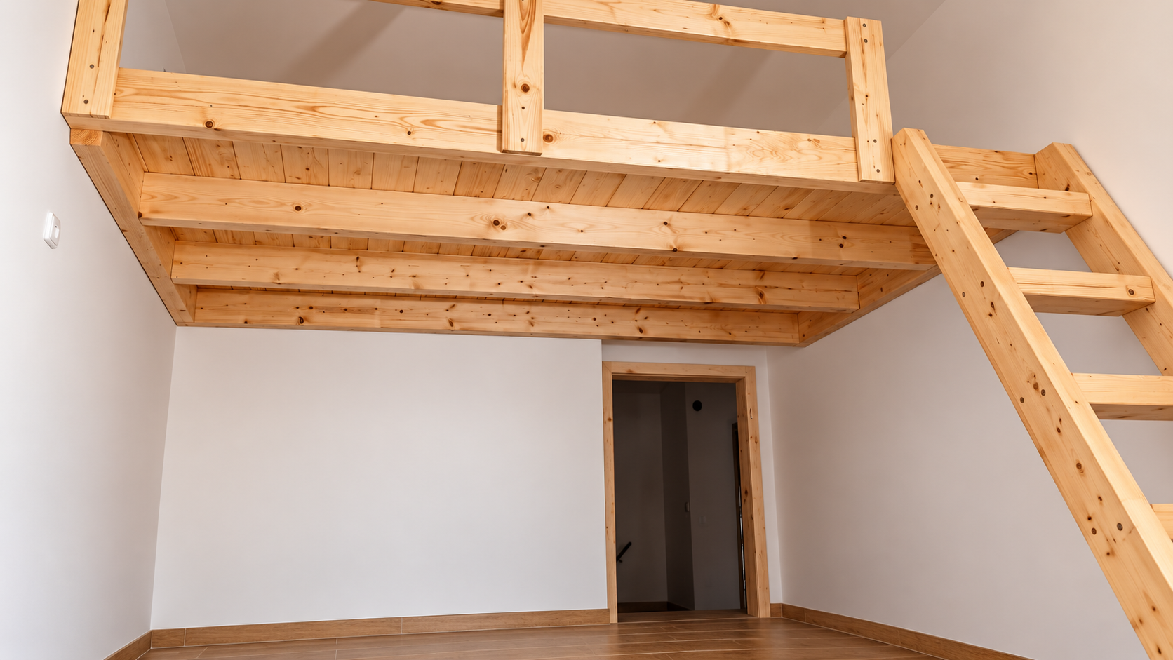 Dřevěné patro s žebříkem jako atypické řešení od King Wood